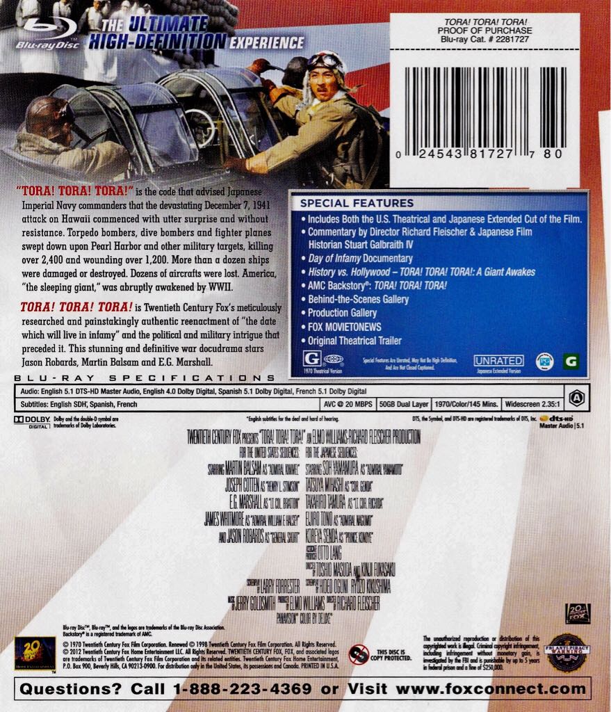 Tora! Tora! Tora! DVD movie collectible [Barcode 024543817277] - Main Image 2