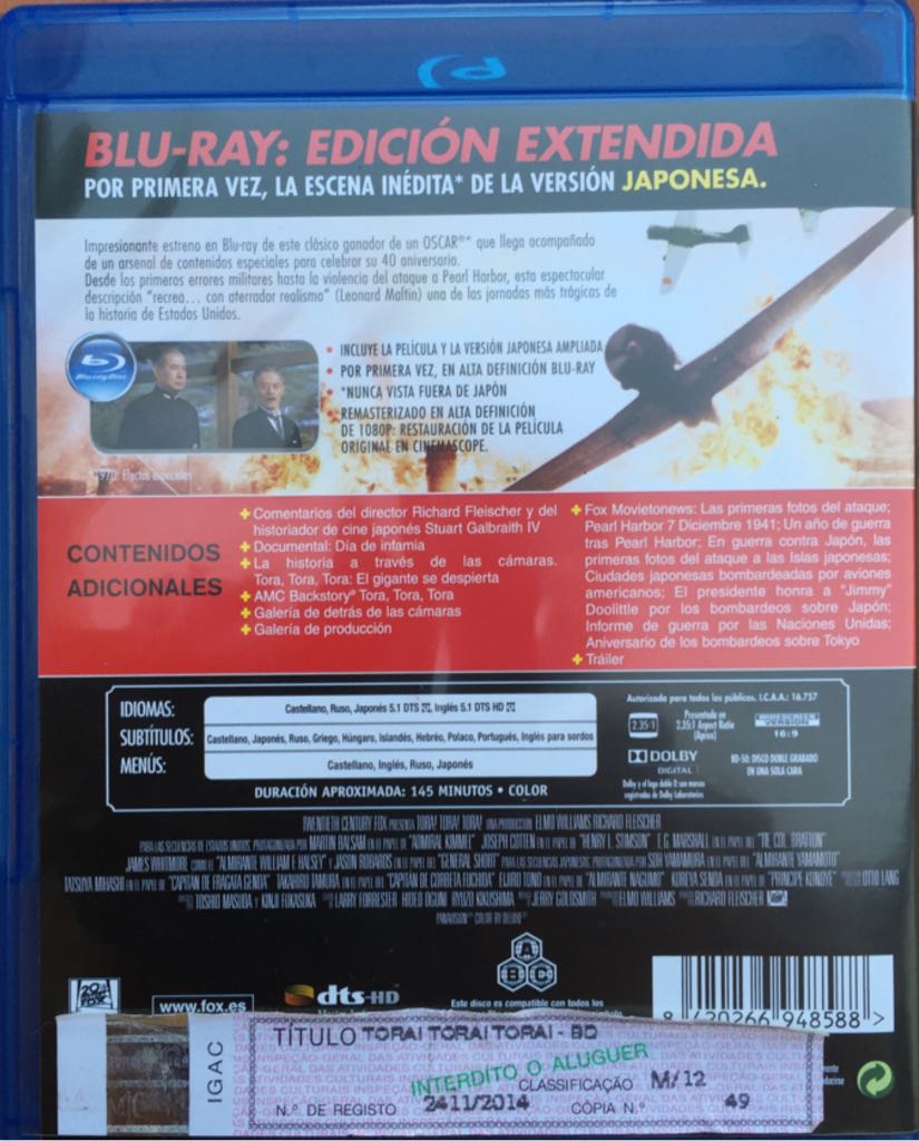 Tora! Tora! Tora! Blu-ray movie collectible [Barcode 8420266948588] - Main Image 2