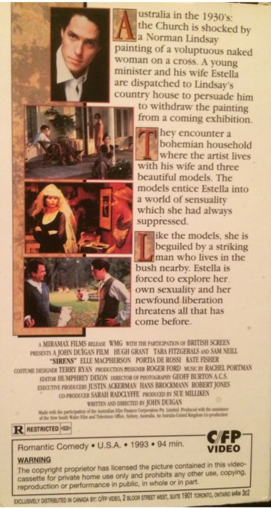 Sirens/BIN 13 VHS movie collectible [Barcode 057373116630] - Main Image 2