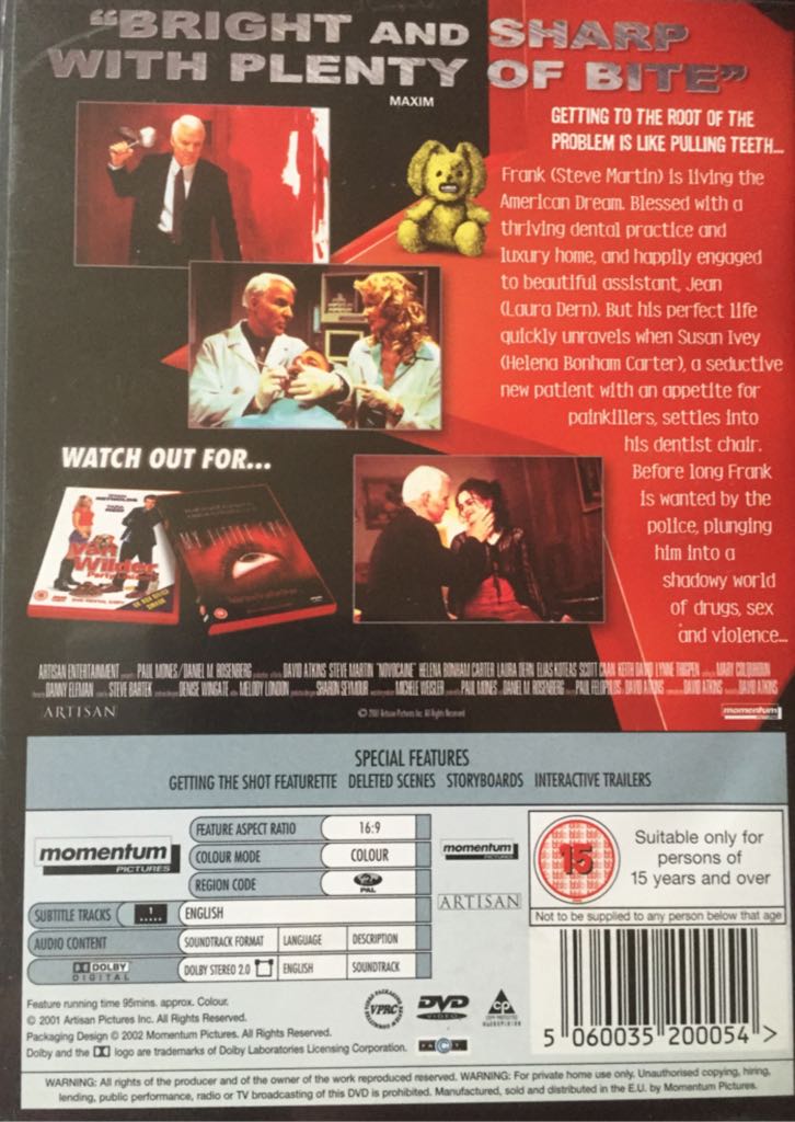 NOVOCAINE DVD movie collectible [Barcode 5060035200054] - Main Image 2