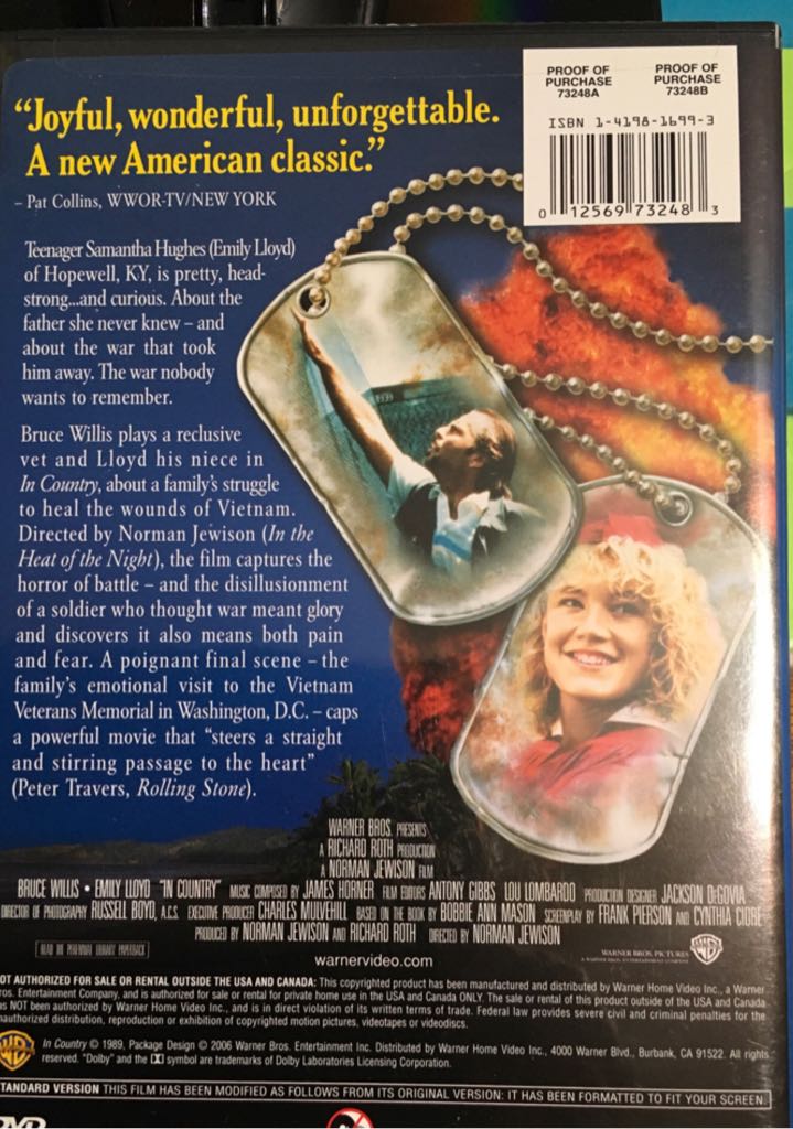 In Country DVD movie collectible [Barcode 012569732483] - Main Image 2