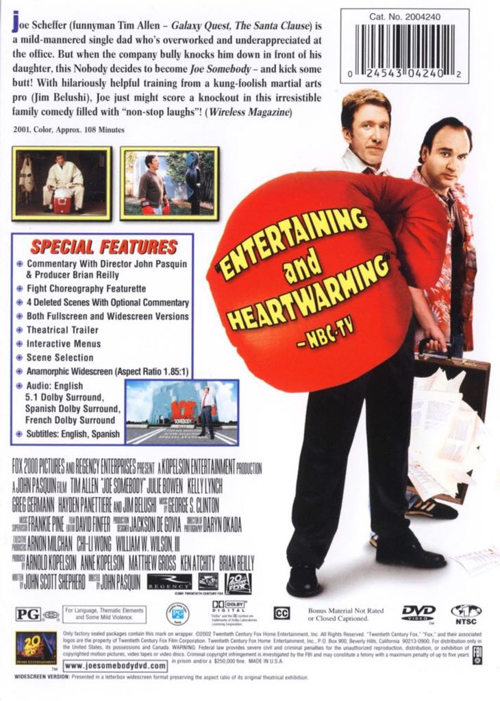 Joe Somebody DVD movie collectible [Barcode 024543044130] - Main Image 2