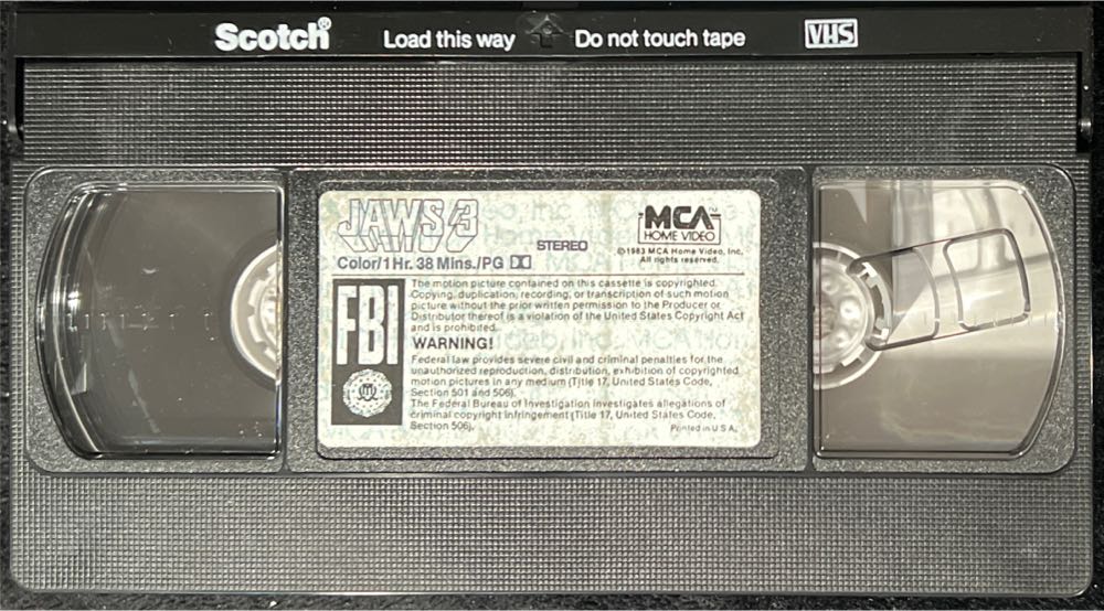 Jaws 3 VHS movie collectible [Barcode 047897800443] - Main Image 3
