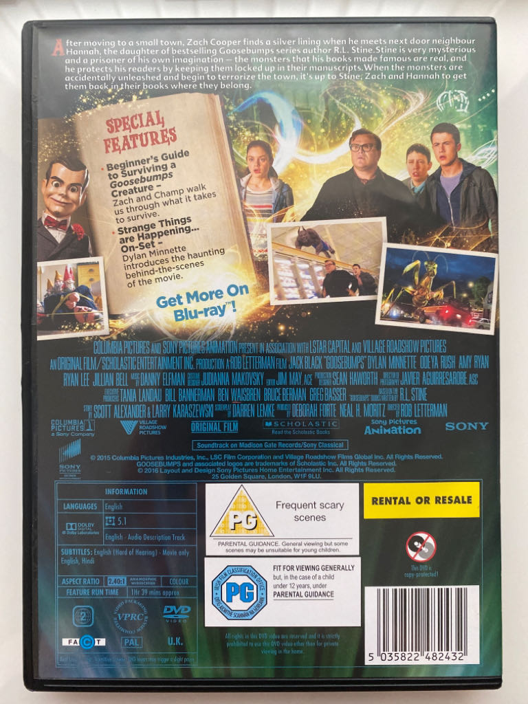 Goosebumps DVD movie collectible [Barcode 5035822482432] - Main Image 2
