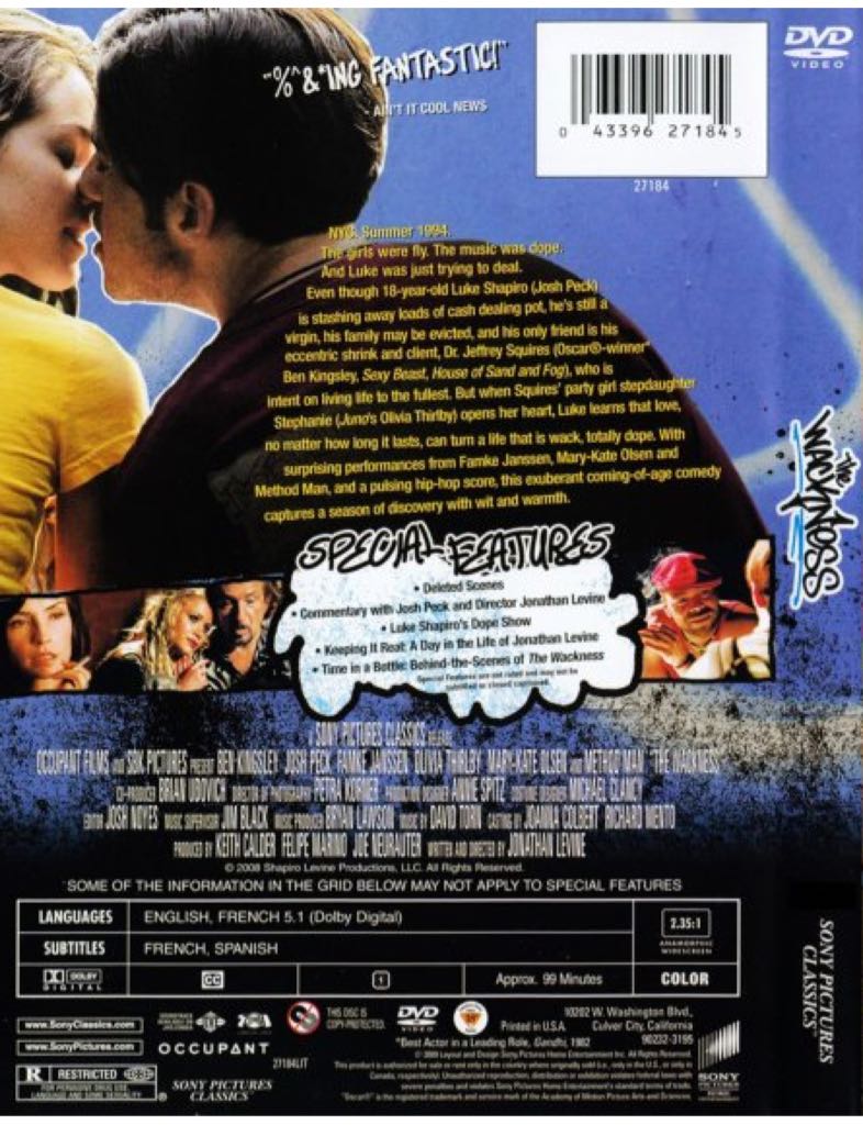 Wackness, the Blu-ray movie collectible [Barcode 043396292154] - Main Image 2