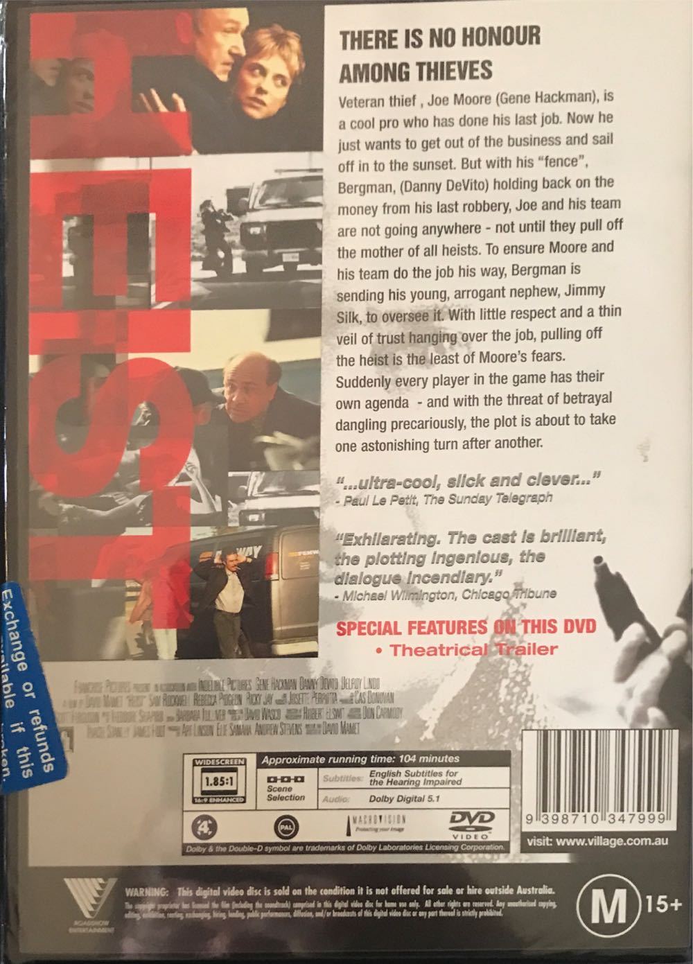 Heist DVD movie collectible [Barcode 9398710347999] - Main Image 2