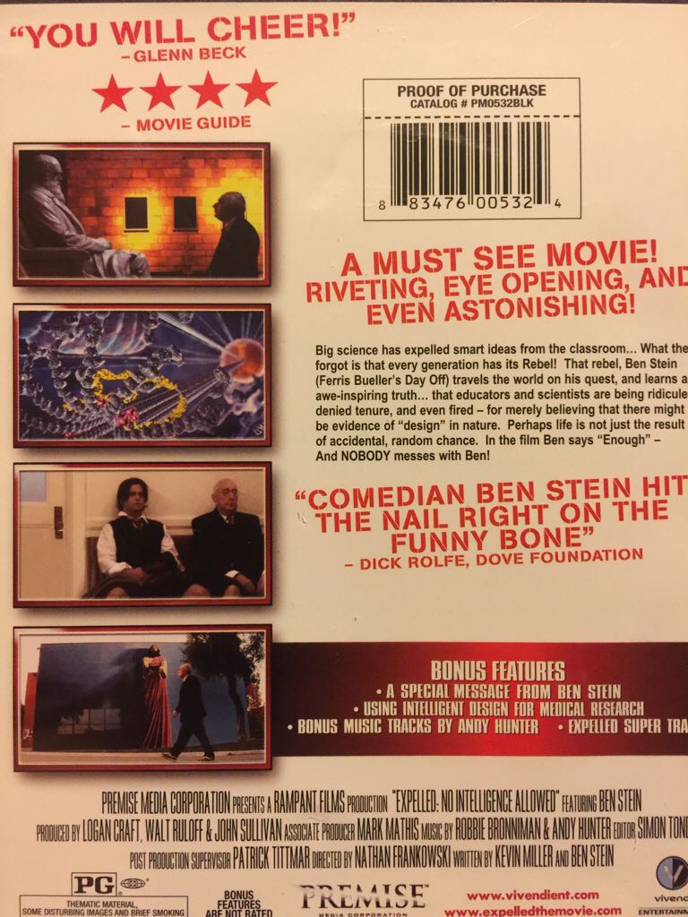 STAND UP: Ben Stein: Expelled - No Intelligence Allowed DVD movie collectible [Barcode 883476005324] - Main Image 2