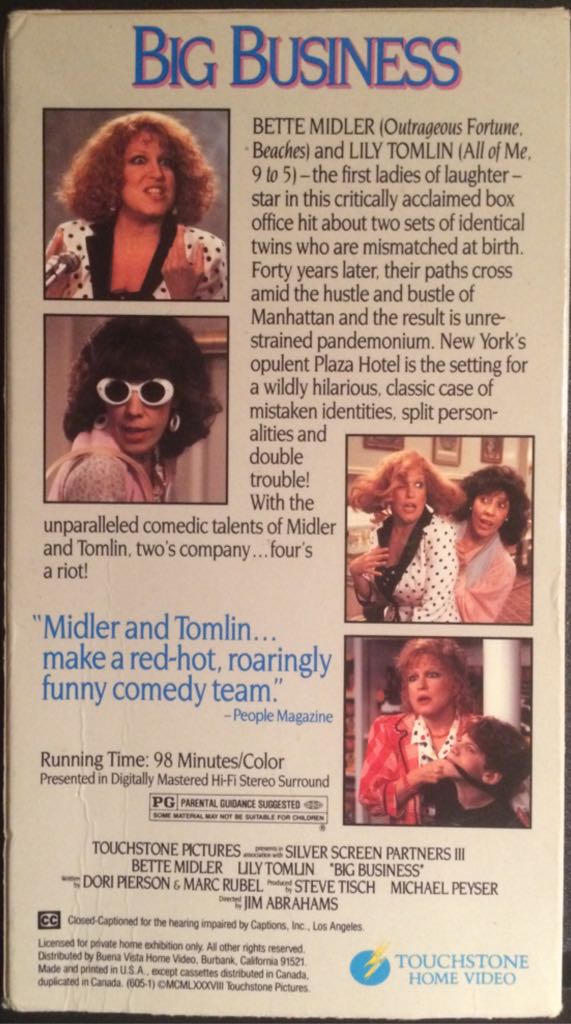 Big Business VHS movie collectible [Barcode 012257605037] - Main Image 2