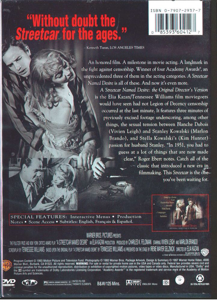 Streetcar Named Desire, A DVD movie collectible [Barcode 085393604127] - Main Image 2