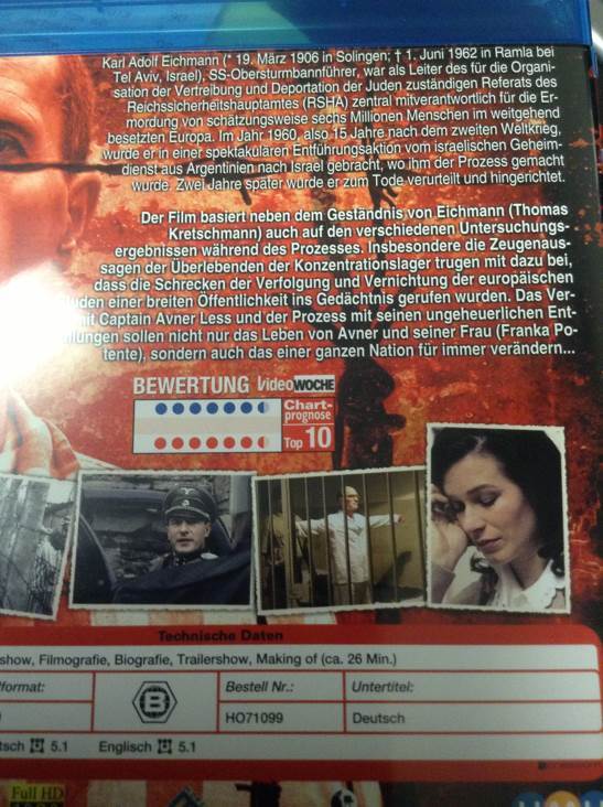 Eichmann Blu-ray movie collectible [Barcode 4260157710993] - Main Image 2
