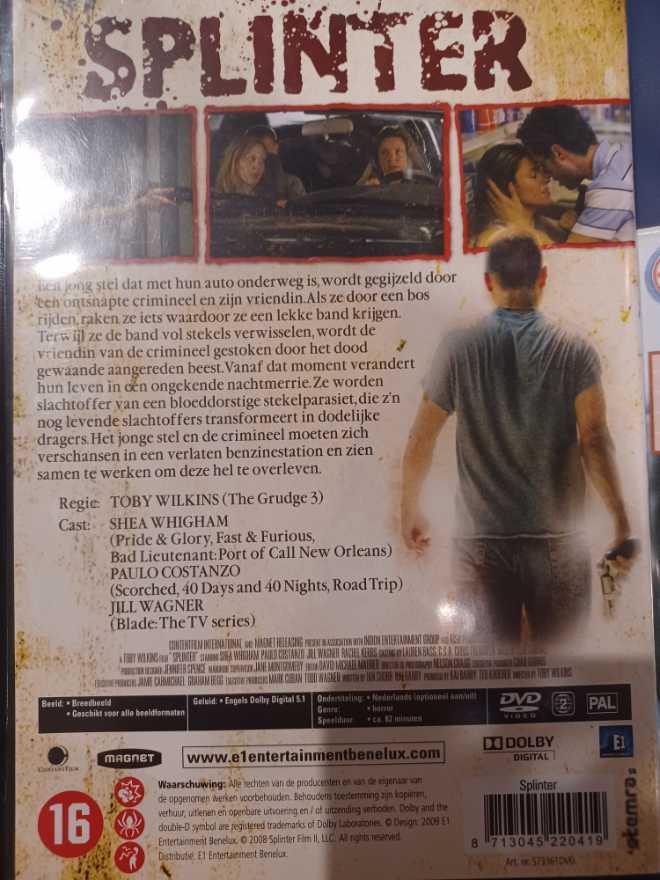Splinter DVD movie collectible [Barcode 8713045220419] - Main Image 2