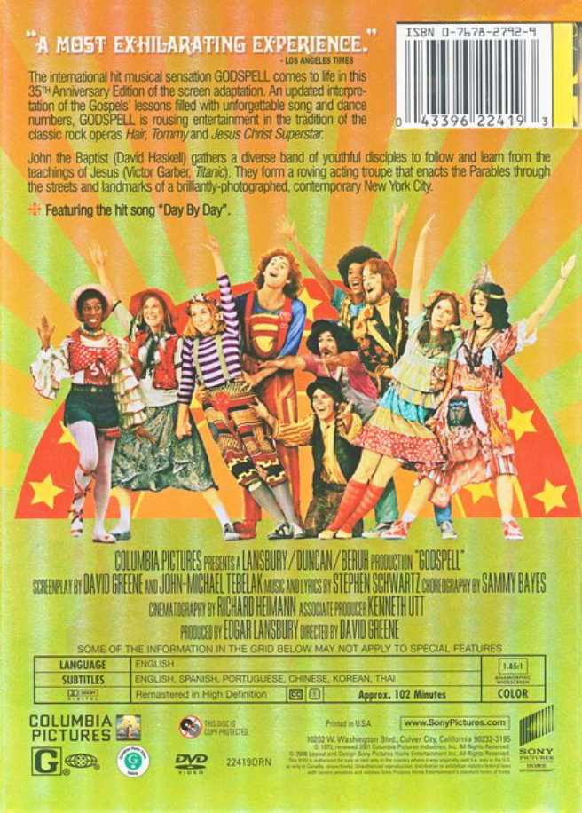 Godspell DVD movie collectible [Barcode 5035822906235] - Main Image 4