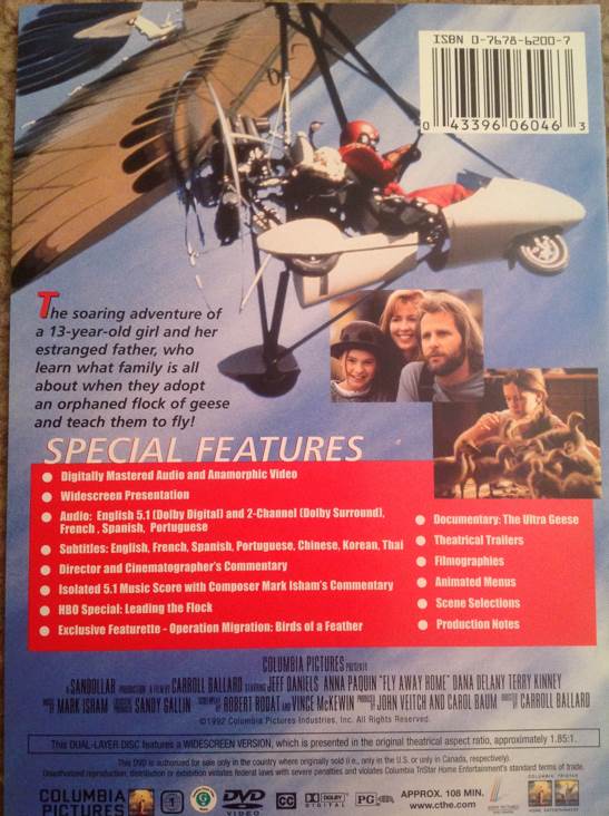 Fly Away Home DVD movie collectible [Barcode 043396060463] - Main Image 2