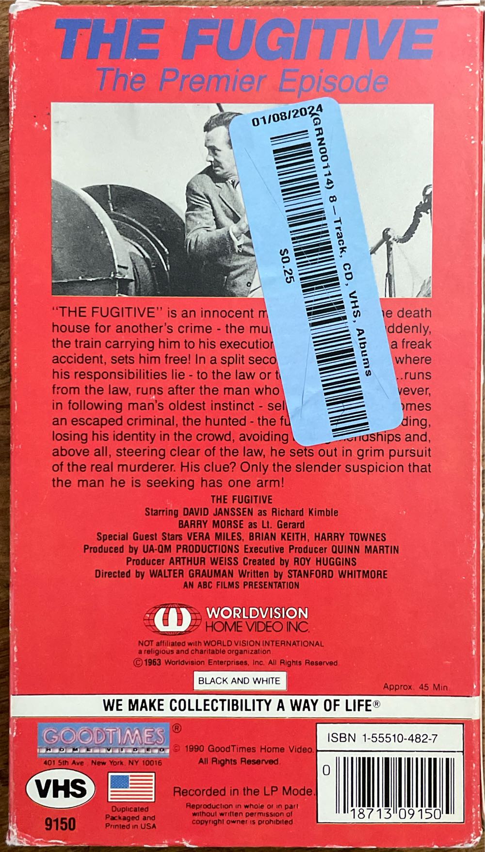 The Fugitive: The Premier Episode VHS movie collectible [Barcode 018713091505] - Main Image 2