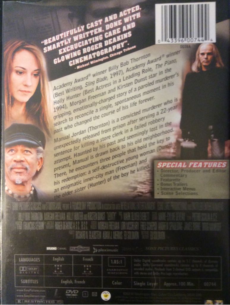 Levity DVD movie collectible [Barcode 043396007444] - Main Image 2