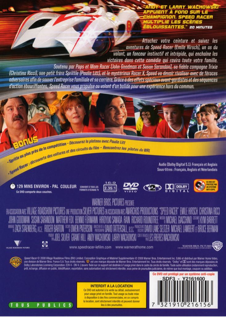 Speed Racer DVD movie collectible [Barcode 03213179] - Main Image 2