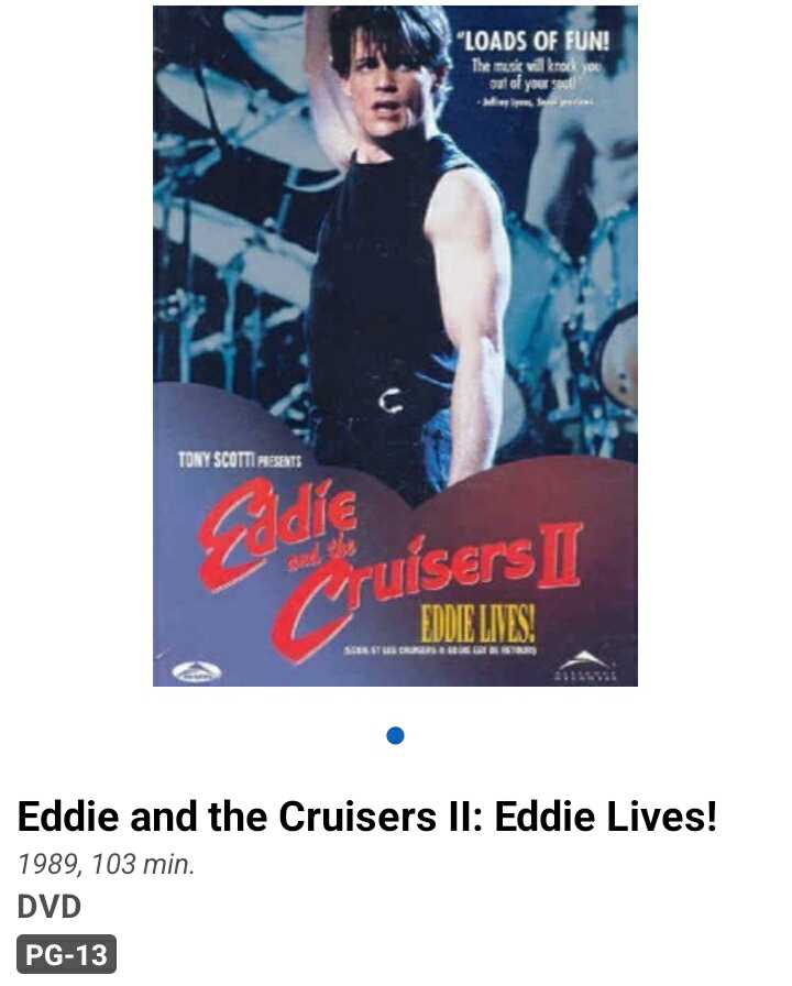 Eddie And The Cruisers II: Eddie Lives! DVD movie collectible [Barcode 065935209010] - Main Image 2