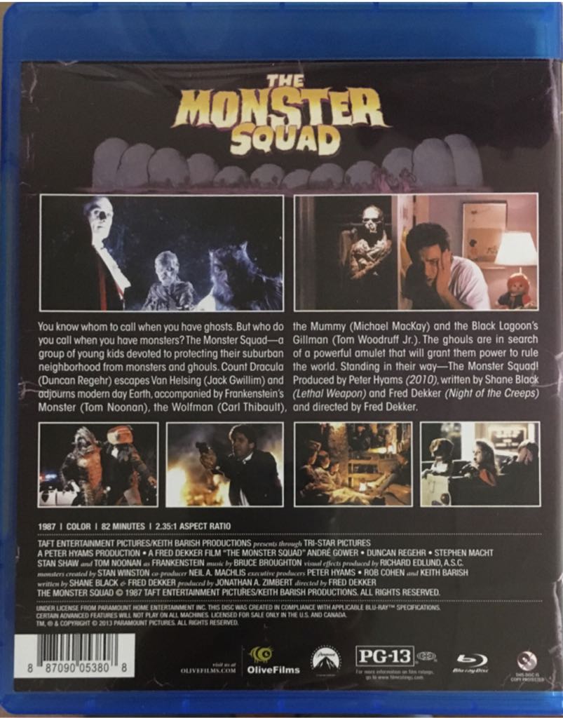 The Monster Squad Blu-ray movie collectible [Barcode 887090053808] - Main Image 2