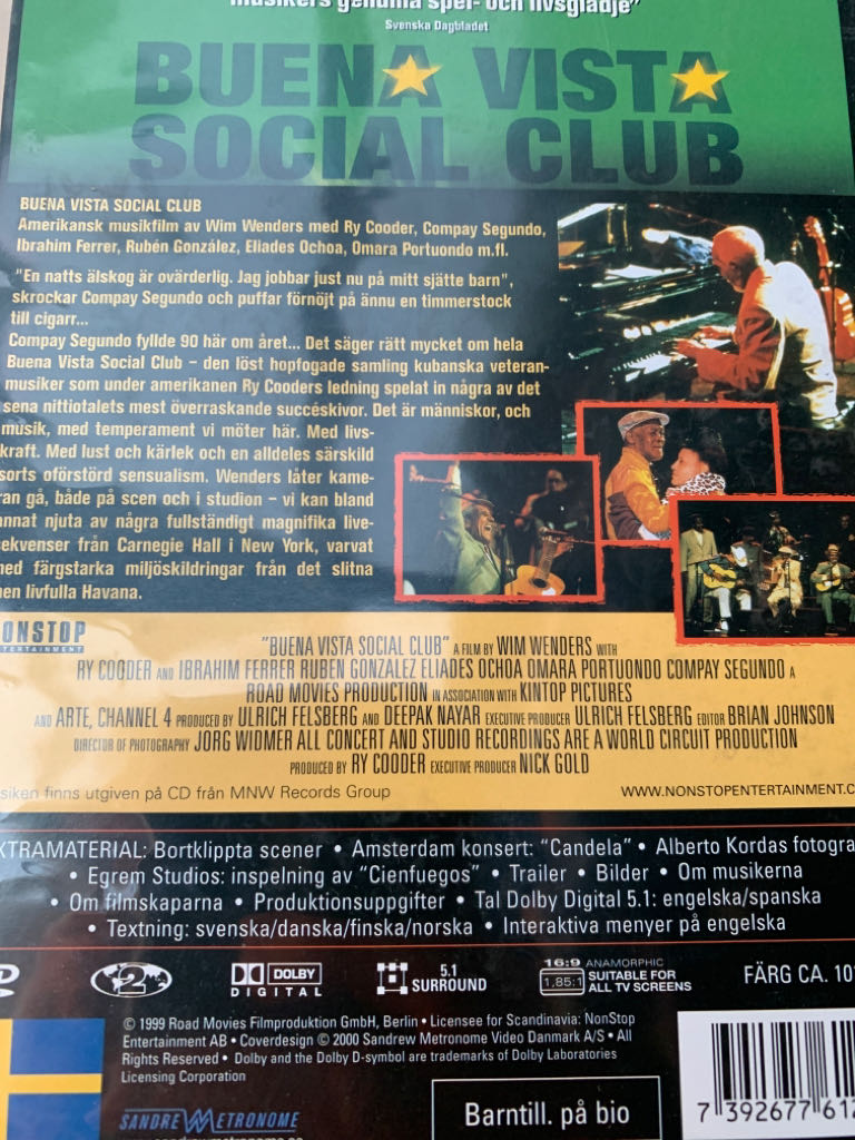 Buena Vista Social Club (H) Digital Copy movie collectible [Barcode 7392677612147] - Main Image 2