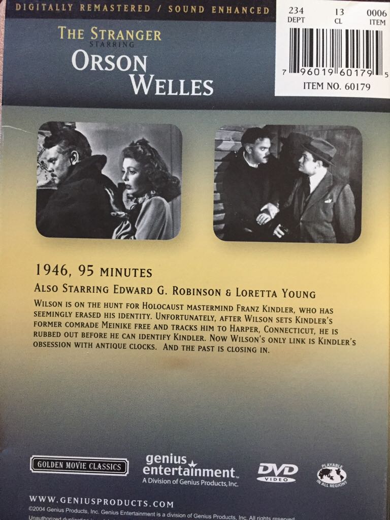 The Stranger DVD movie collectible [Barcode 796019601795] - Main Image 2