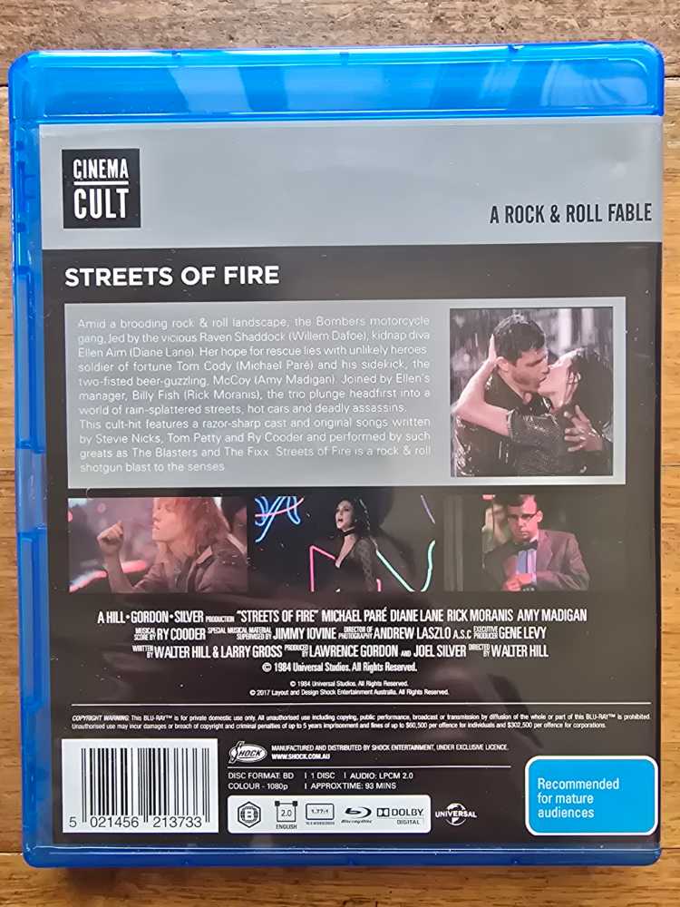 Streets Of Fire Blu-ray movie collectible [Barcode 5021456213733] - Main Image 2