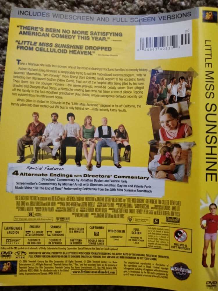 Little Miss Sunshine DVD movie collectible [Barcode 024543403319] - Main Image 4