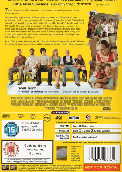 Little Miss Sunshine DVD movie collectible [Barcode 5039036029667] - Main Image 2
