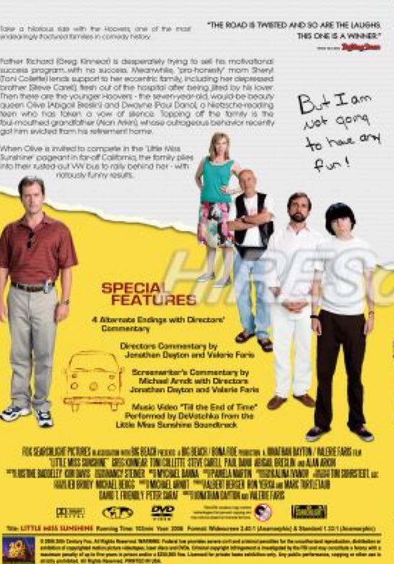 Little Miss Sunshine DVD movie collectible [Barcode 5707020334140] - Main Image 2