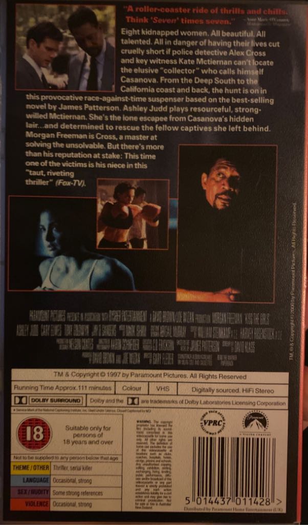 Kiss the Girls VHS movie collectible [Barcode 5014437011428] - Main Image 2