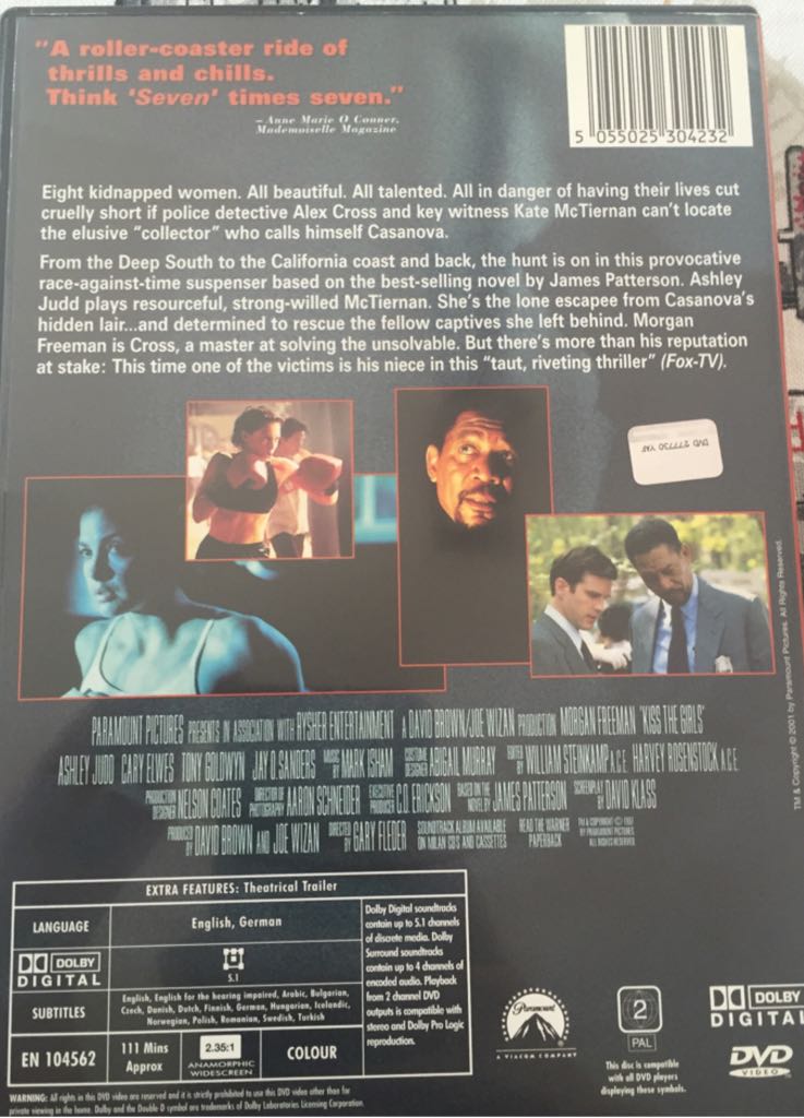 Kiss the Girls DVD movie collectible [Barcode 5055025304232] - Main Image 2