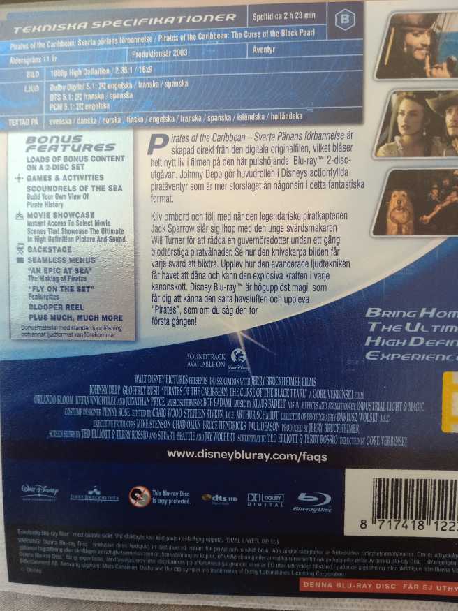 Pirates Of The Caribbean Blu-ray movie collectible [Barcode 8717418122386] - Main Image 2