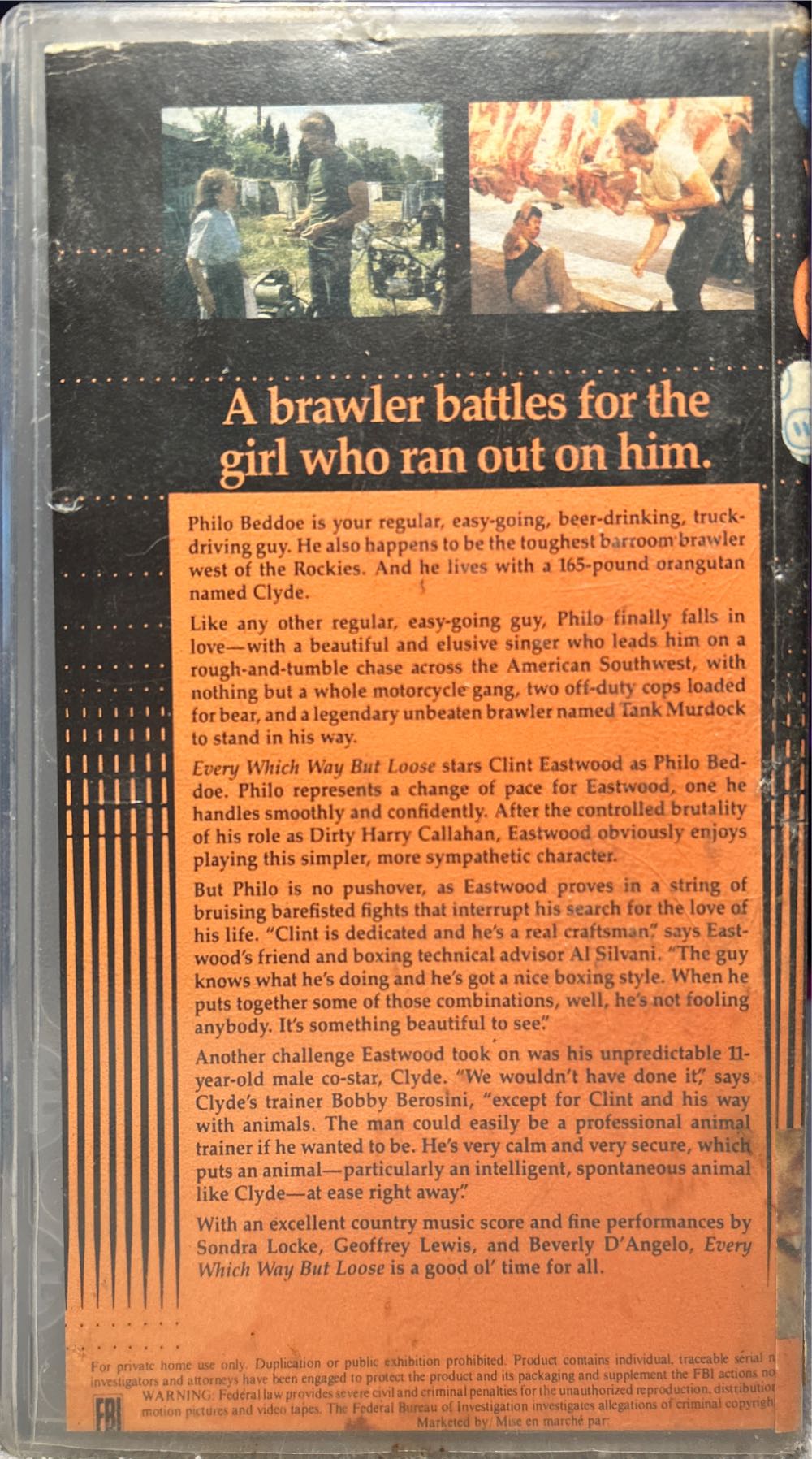 Every Which Way But Loose VHS movie collectible [Barcode 085391520238] - Main Image 2