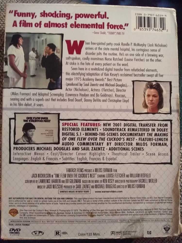 One Flew Over the Cuckoo’s Nest DVD movie collectible [Barcode 085393746322] - Main Image 3