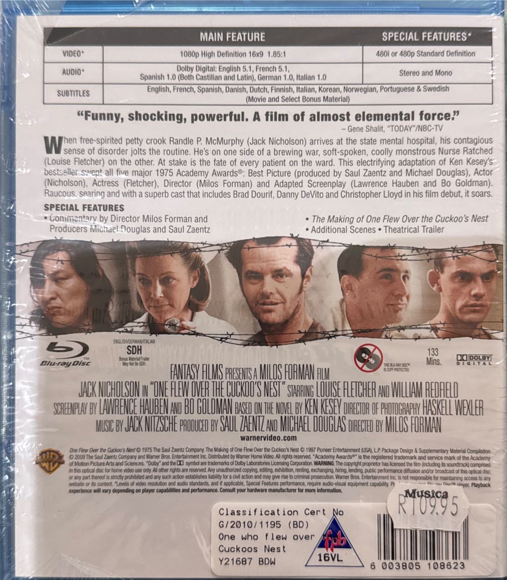 One Flew Over the Cuckoo’s Nest Blu-ray movie collectible [Barcode 88392900417] - Main Image 2