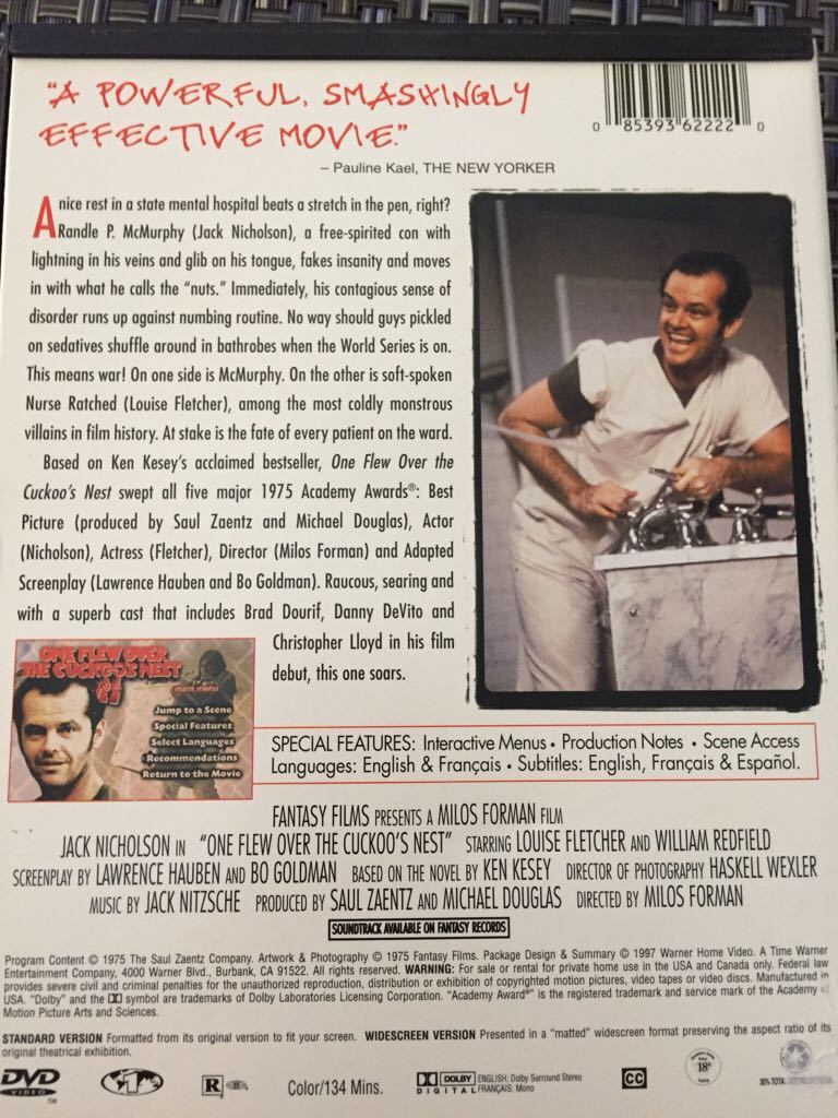 One Flew Over the Cuckoo’s Nest DVD movie collectible - Main Image 2