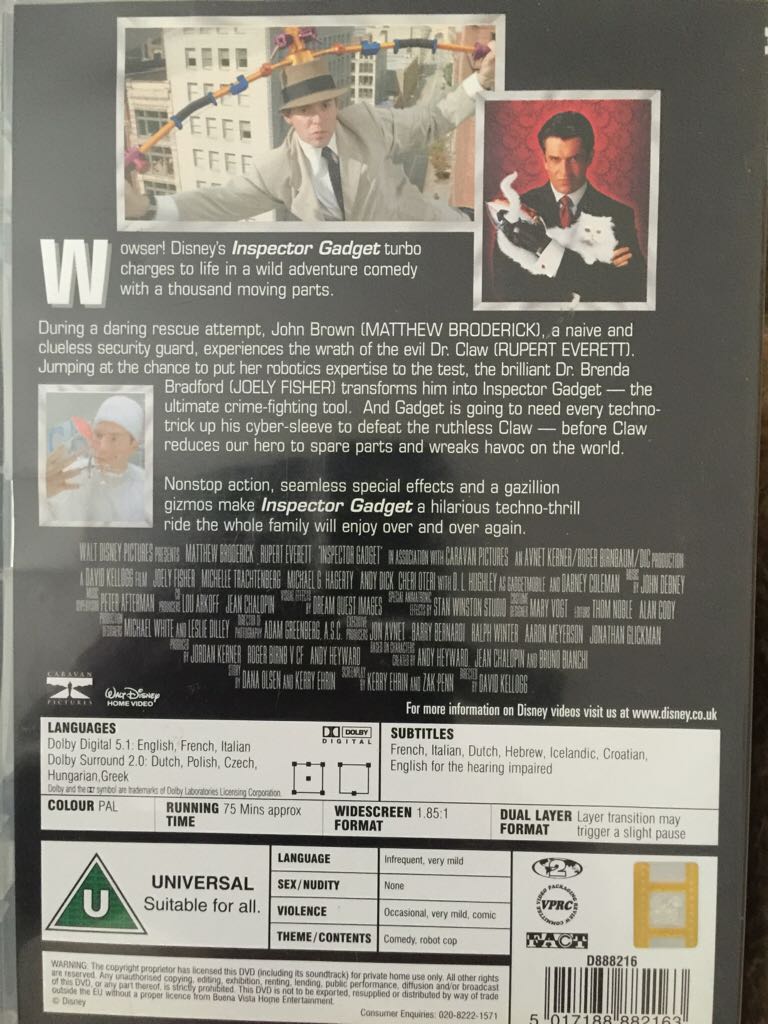 Inspector Gadget (S) DVD movie collectible [Barcode 5017188882163] - Main Image 2