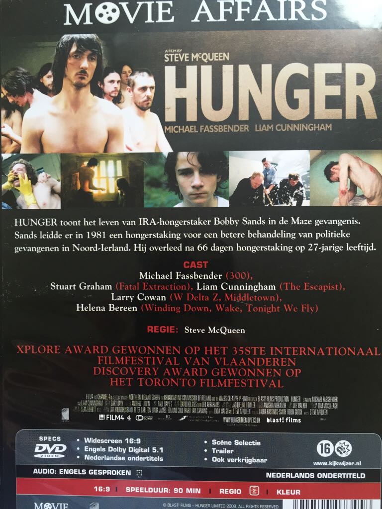 Hunger DVD movie collectible [Barcode 5060002836293] - Main Image 2