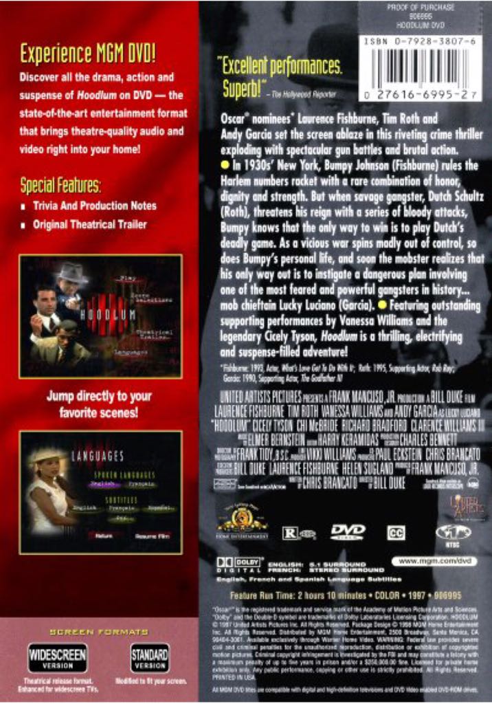 Hoodlum DVD movie collectible [Barcode 027616699527] - Main Image 2