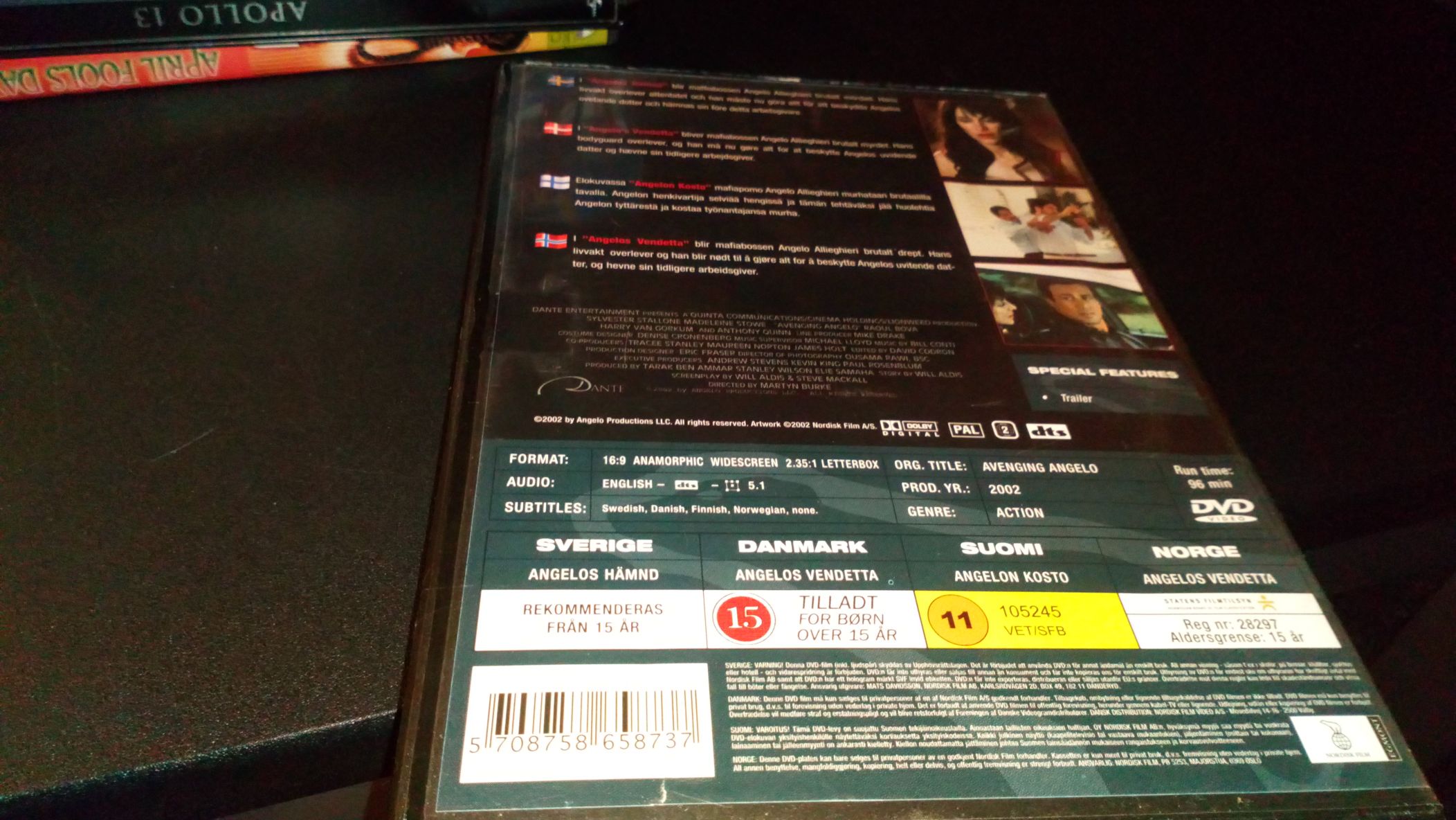 Avenging Angelo DVD movie collectible [Barcode 5708758658737] - Main Image 2