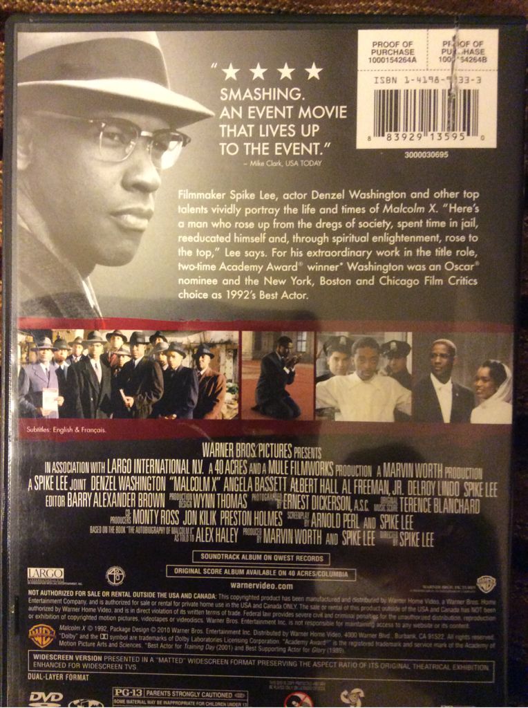 Malcolm X DVD movie collectible [Barcode 883929135950] - Main Image 2