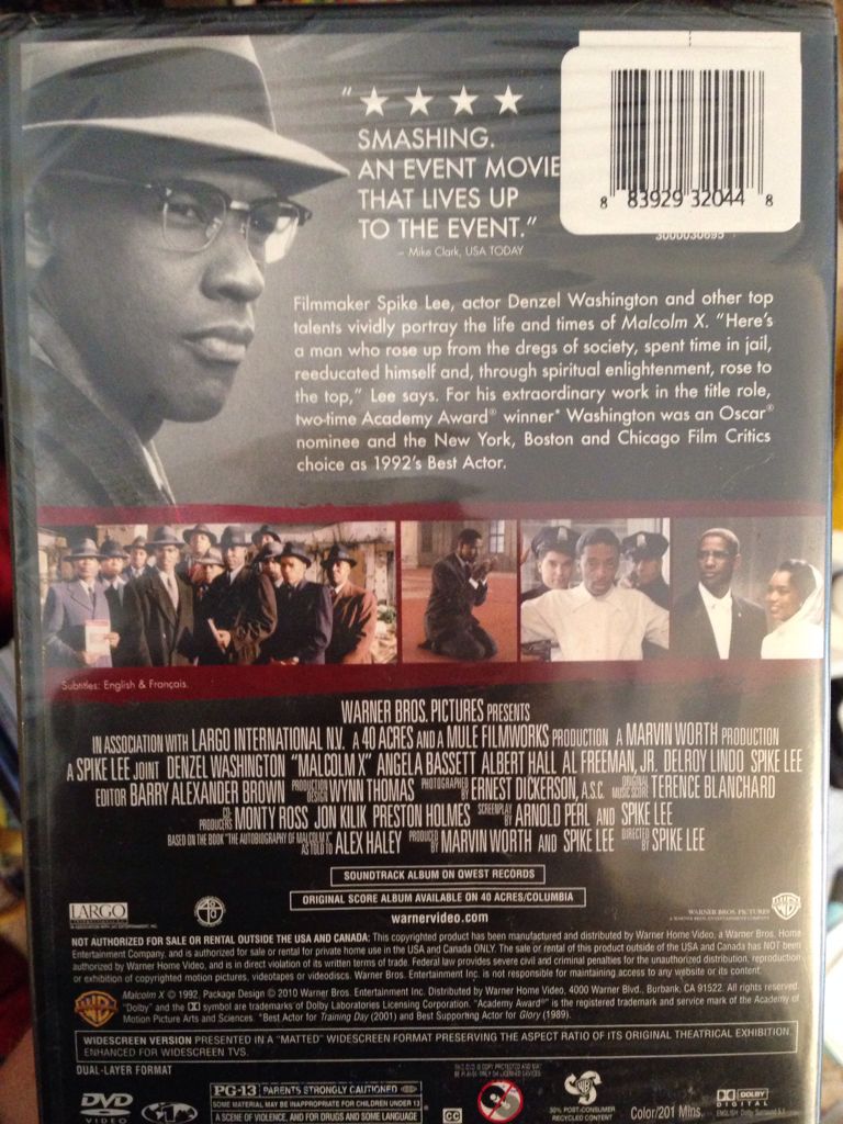 Malcolm X DVD movie collectible [Barcode 883929320448] - Main Image 2