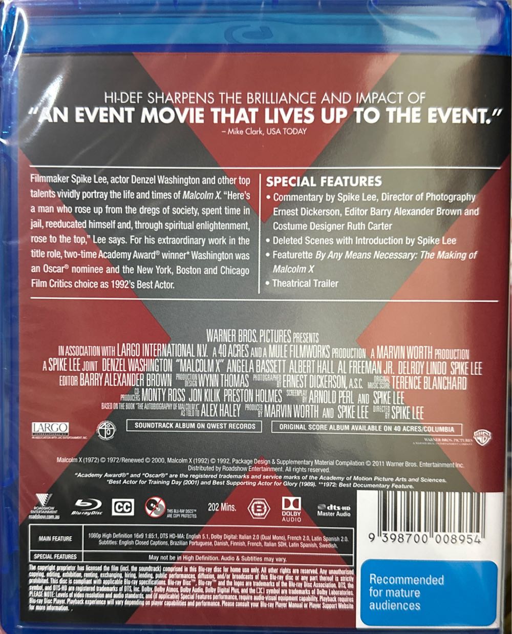 Malcolm X Blu-ray movie collectible [Barcode 9398700008954] - Main Image 3