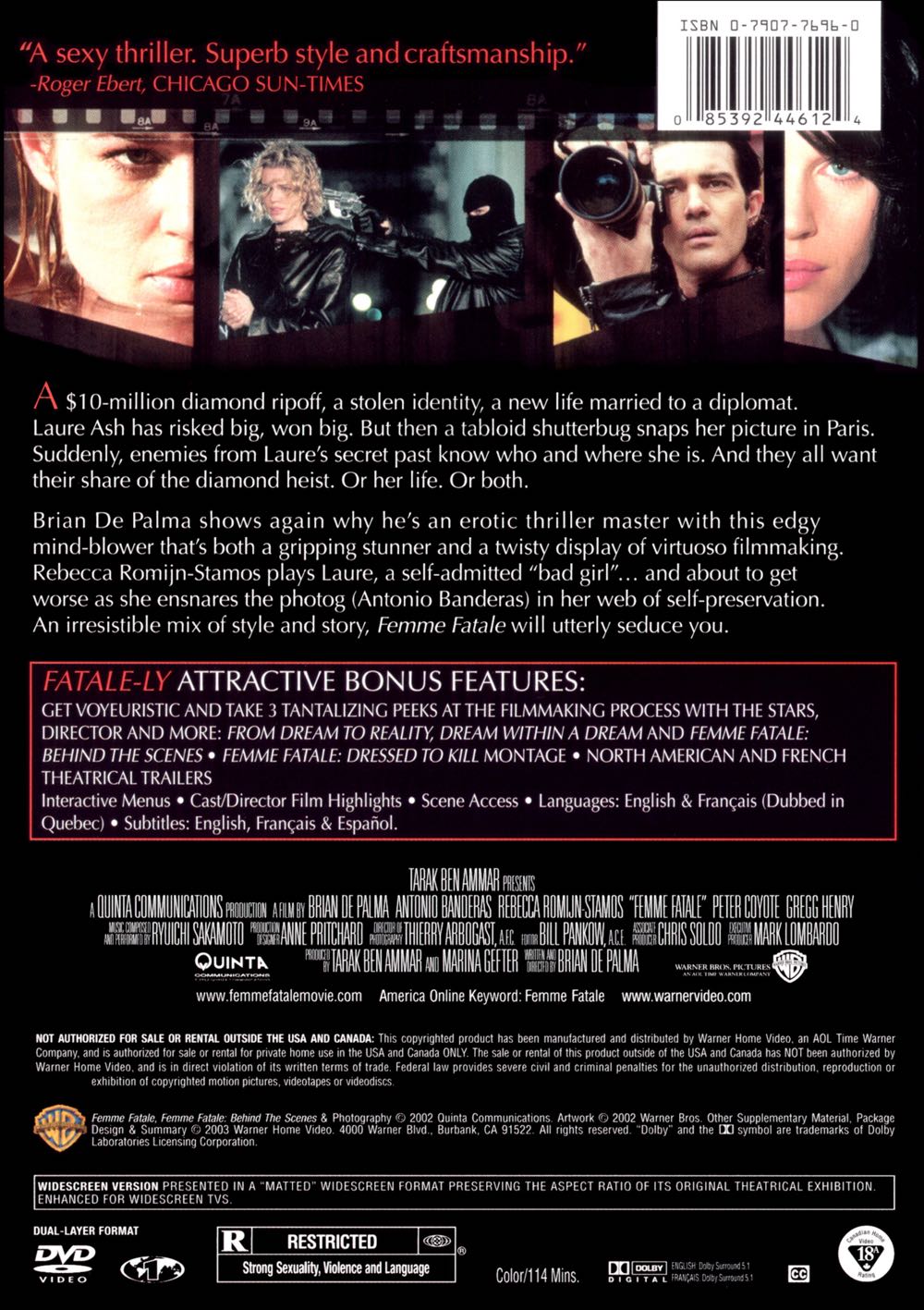 Femme Fatale DVD movie collectible [Barcode 828765514095] - Main Image 2