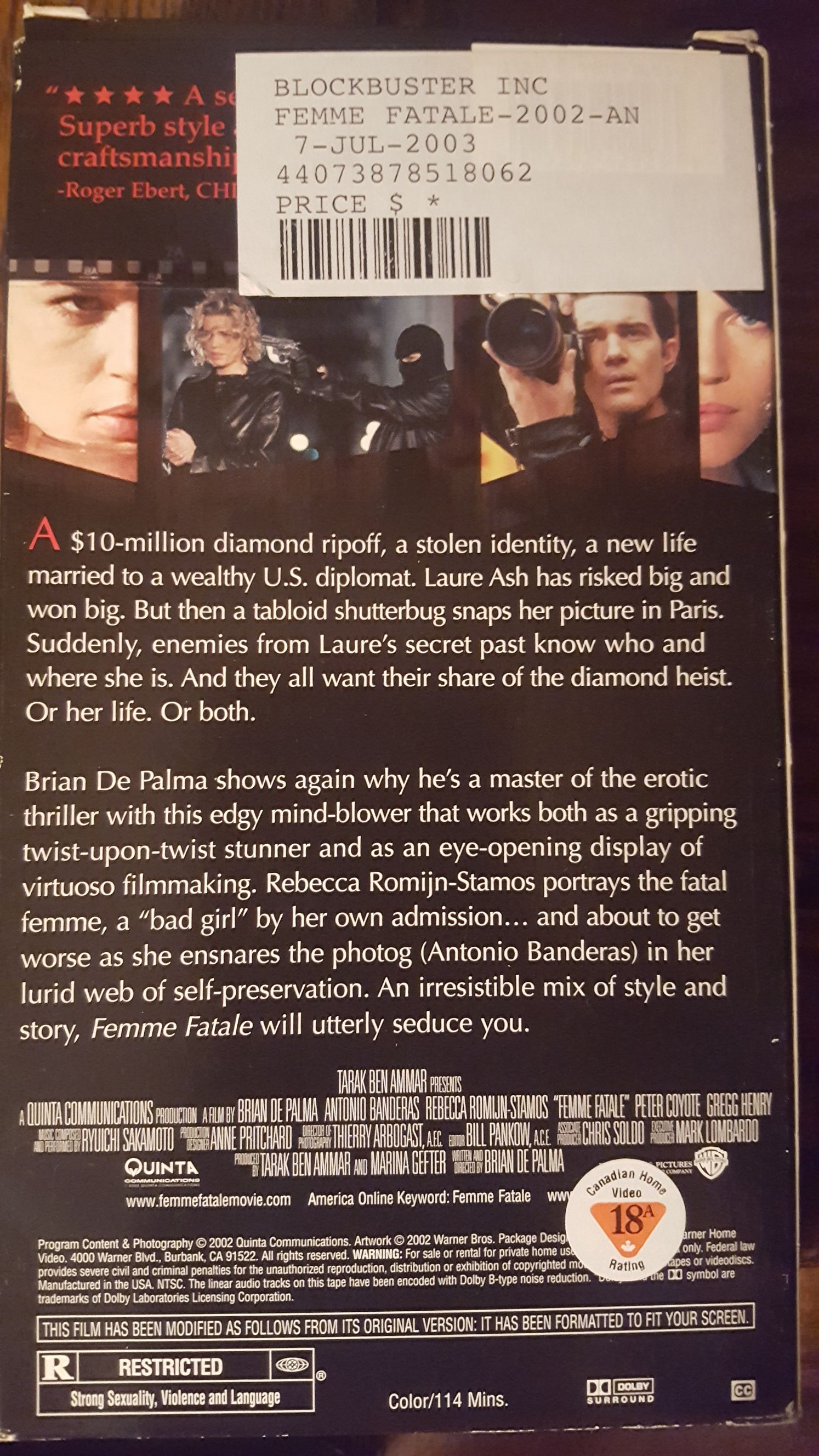 Femme Fatale VHS movie collectible - Main Image 2