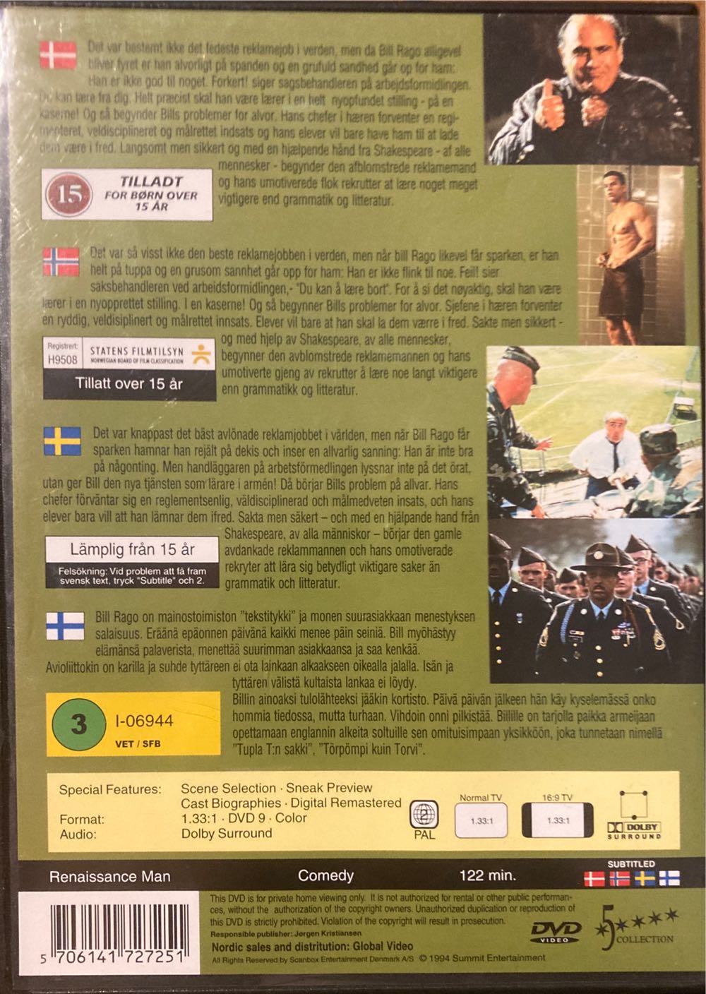 Renaissance Man DVD movie collectible [Barcode 5706141727251] - Main Image 2