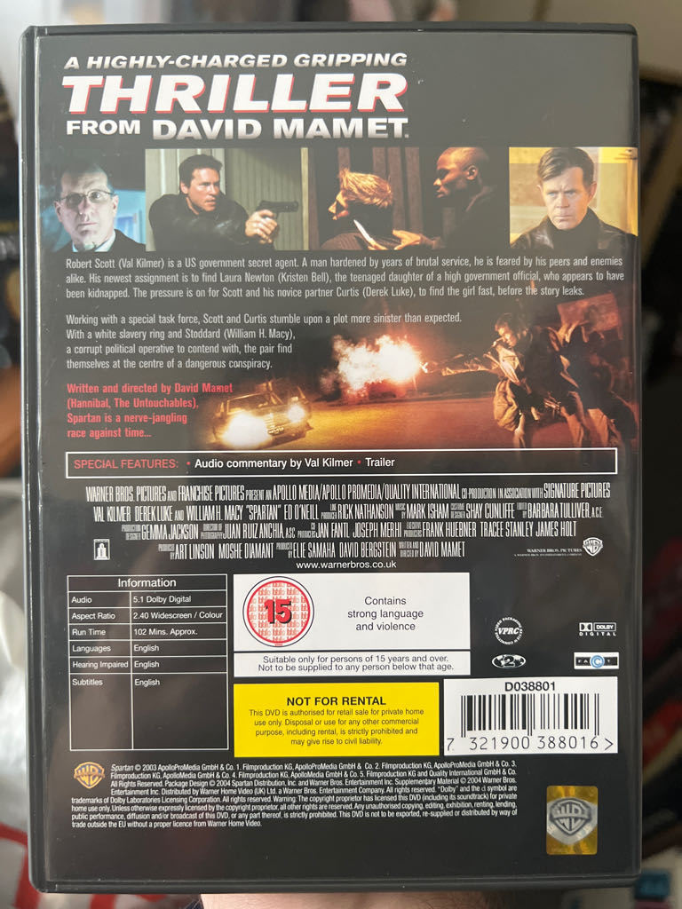 Spartan DVD movie collectible [Barcode 7321900388016] - Main Image 2