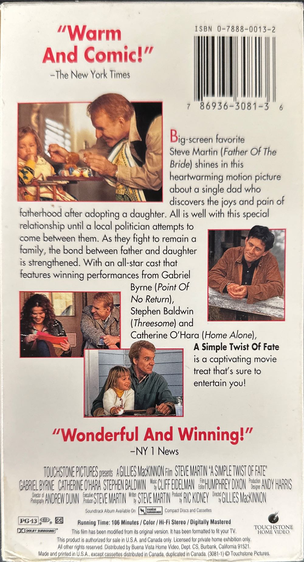 A Simple Twist Of Fate Steve Martin Catherine O’hara VHS movie collectible [Barcode 786936308136] - Main Image 2