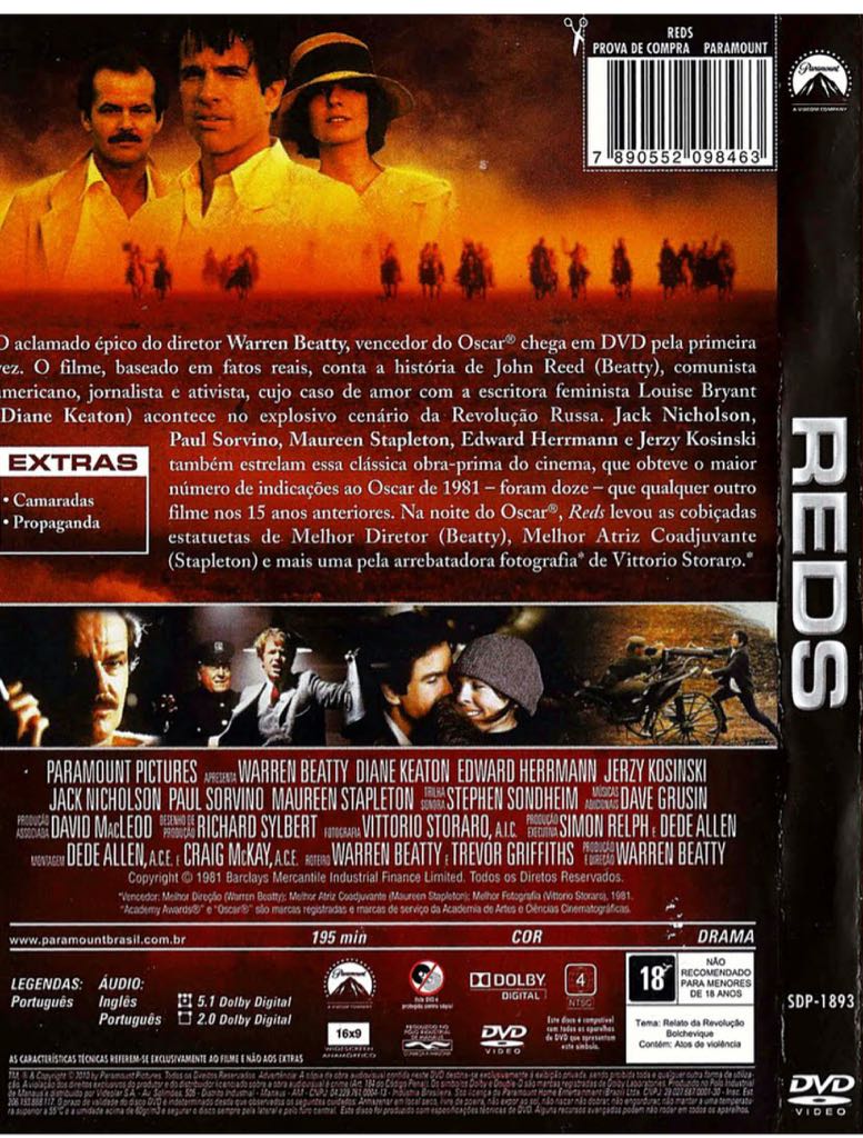 Reds DVD movie collectible [Barcode 097360133141] - Main Image 2