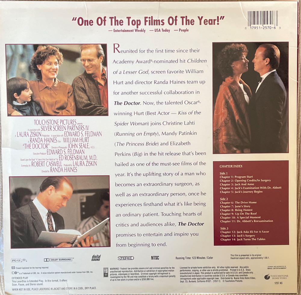 Doctor, The Laser Disc movie collectible [Barcode 017951257063] - Main Image 2