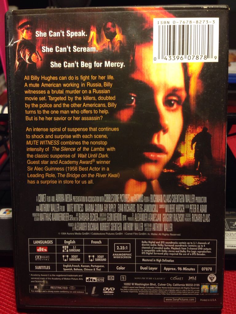 Mute Witness  DVD movie collectible [Barcode 7509671997884] - Main Image 2